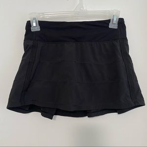 Lululemon Pace Black Tennis Mini Skirt size 2